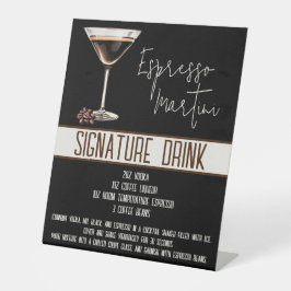 Signature Drink, Espresso Martini, Party Menü Sockelschild
