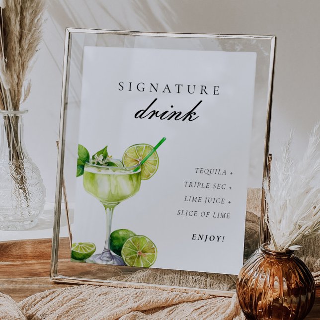 Signature Drink Margarita Bridal Fiesta Zeichen Poster (Von Creator hochgeladen)