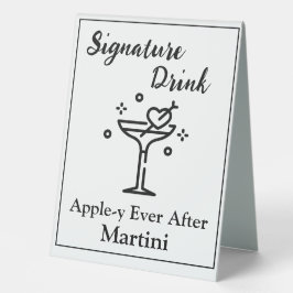 Signature Drink Sign for Wedding Bar Martini Tischaufsteller
