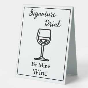 Signature Drink Sign for Wedding Bar Wine Tischaufsteller