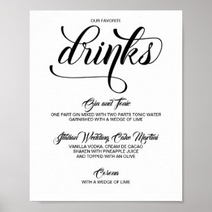Signature-Drinks-Cocktails-Hochzeitsschild - Schwa Poster