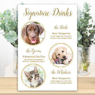 Signature-Drinks Elegante Gold-Hundehochzeit 3 Fot Poster