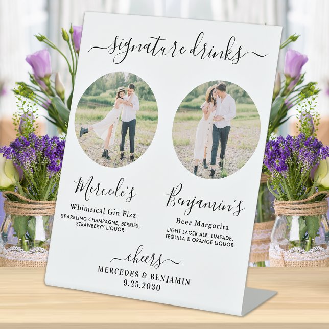 Signature Drinks Elegantes Foto Hochzeit Bar Sockelschild (Von Creator hochgeladen)