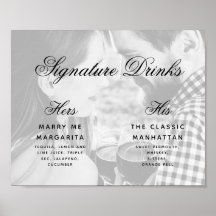 Signature Drinks Foto Elegantes Script Hochzeitsze