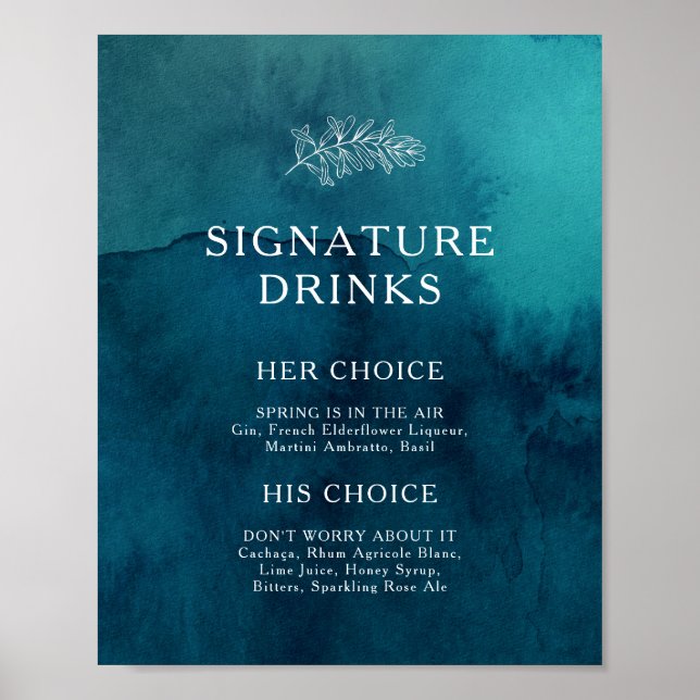 Signature Drinks für die Wasserfarbe des Moody-Mee Poster (Vorne)