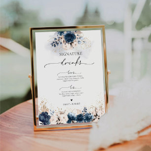 Signature Drinks für Navy Blue und Dusty Rose sign Sockelschild