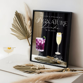 Signature Drinks für Wasserfarben mit Hochzeitszei Fensteraufkleber