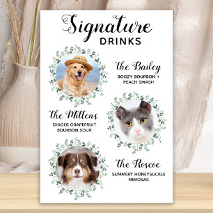 Signature Drinks Haustier Hochzeit 3 Foto Cocktail Poster