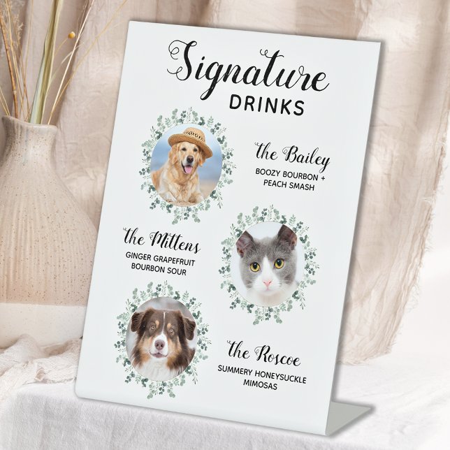Signature Drinks Haustier Hochzeit 3 Foto Cocktail Sockelschild (Von Creator hochgeladen)