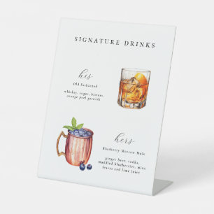 Signature Drinks Hochzeit Sockelschild