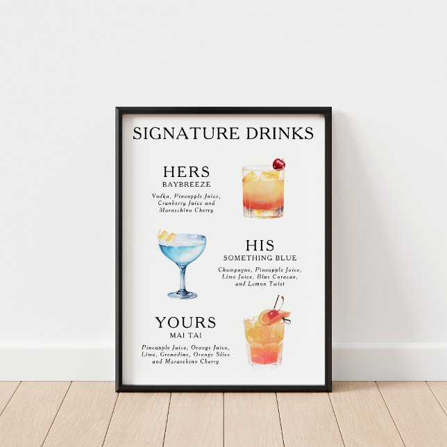 Signature Drinks Hochzeitcocktail Poster (Von Creator hochgeladen)