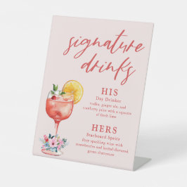 Signature Drinks Hochzeitcocktail Sockelschild