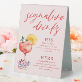 Signature Drinks Hochzeitcocktail Tischaufsteller
