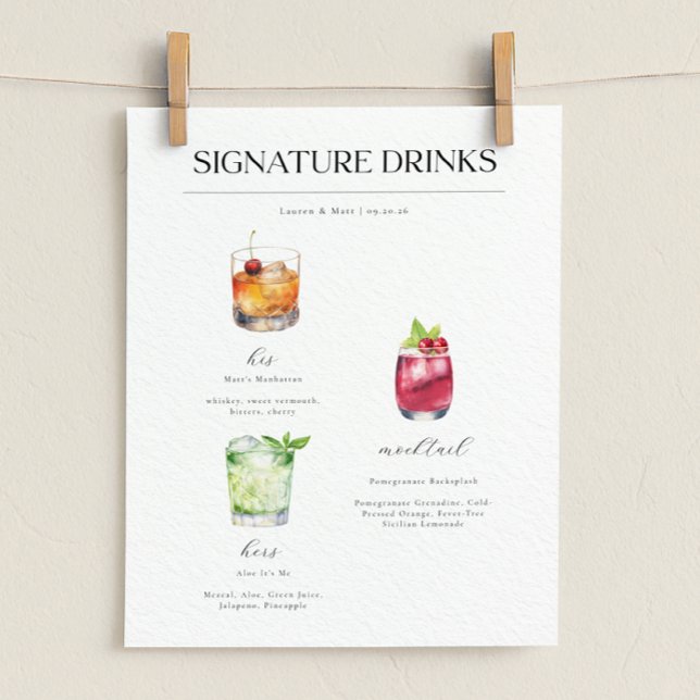 Signature Drinks Hochzeitcocktails Poster (Von Creator hochgeladen)