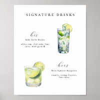 Signature Drinks Hochzeitcocktails Poster