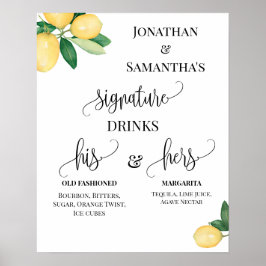 Signature Drinks Hochzeitsempfang Zitronen unterze Poster