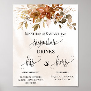 Signature Drinks Hochzeitsfeiern Herbst Eukalyptus Poster