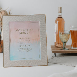 Signature Drinks im sommerlichen Sonnenuntergang Poster