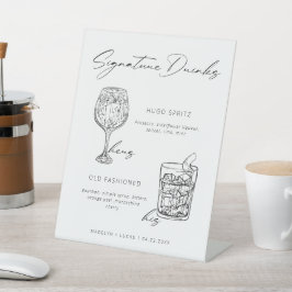 Signature Drinks Minimalistisch Schwarz & Weiß Sockelschild
