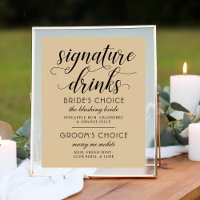 Signature Drinks Moderne Kraft und Schwarze Schrif