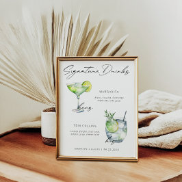 Signature Drinks Moderne Schwarz-weiß Poster