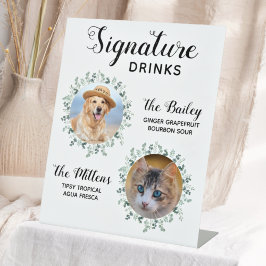 Signature Drinks Pet Wedding Photo Sockelschild