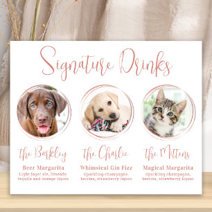 Signature Drinks Rose Gold 3 Foto Haustier Hochzei Poster