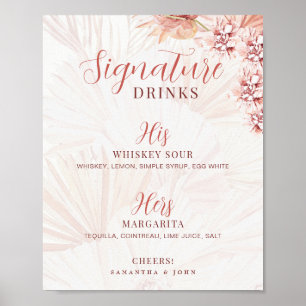Signature-Drinks Seine Ihre Braut Bräutigam Cockta Poster