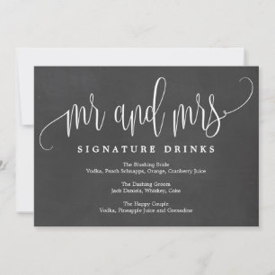 Signature Drinks Sign - Liebliche Kalligraphie