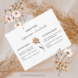 Signature Drinks Signature Blume Fantasy Template RSVP Karte