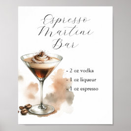 Signature Drinks Signs | Espresso Martini Poster