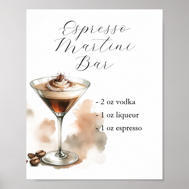 Signature Drinks Signs | Espresso Martini Poster (Vorne)
