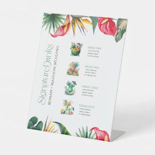 Signature Drinks tropische Blume Frame Pede Sockelschild