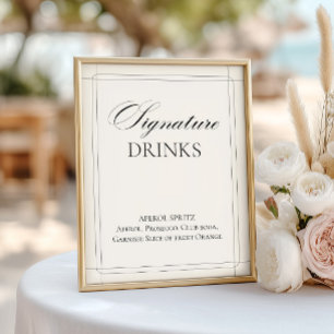 Signature-Drinks Vintage Hellgrau Schild