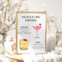 Signature Drinks Wedding Cocktail Menü Poster