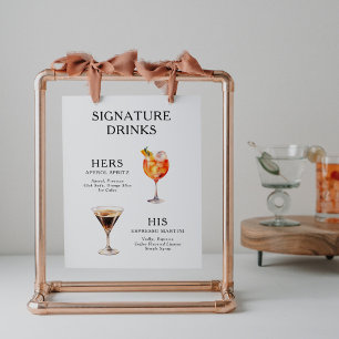 Signature Drinks Wedding Cocktail Menü Poster