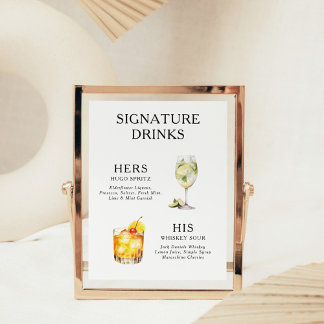 Signature Drinks Wedding Cocktail Menü Poster