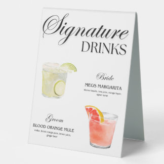 Signature Drinks Wedding Sign Tischaufsteller