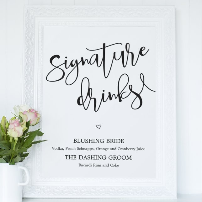 Signature Drinks Zeichen Hochzeitplakat Poster (Von Creator hochgeladen)