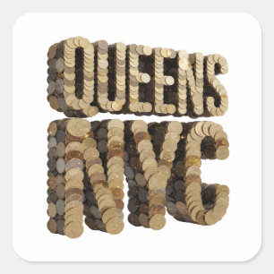Signature Gold QUEENS NYC Aufkleber Design