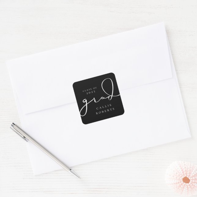 Signature Grad Script Quadratischer Aufkleber (Umschlag)