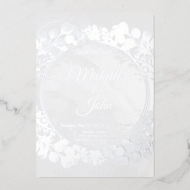 Signature Greeny Faire-part de mariage Floral (Recto)