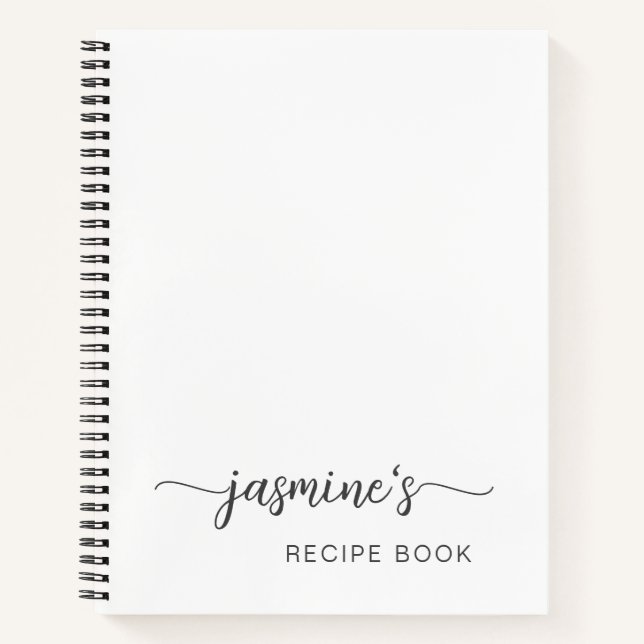 Signature-IDs für Girl Simple White Cookbook Notizbuch (Vorderseite)