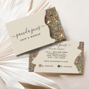 Signature Imitate Gold Glam Glitzer Beruflich Visitenkarte