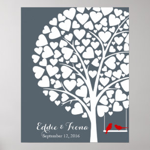 signature mariage livre d'or oiseau rouge