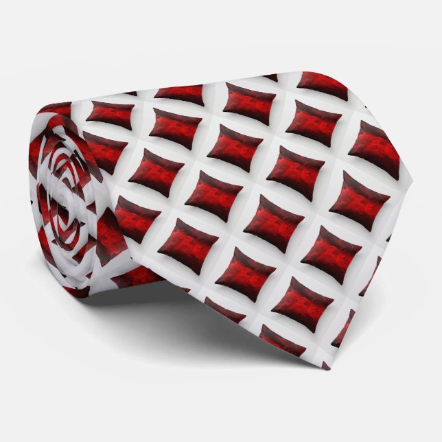 Signature Micro Diamonds Red Pattern Necktie Krawatte (Gerollt)