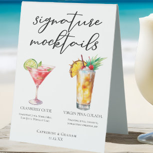 Signature Mocktails Cranberry Süsse Piña Colada Tischaufsteller