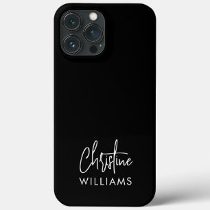 Signature Monogram Handgeschriebenes Skript Schwar Case-Mate iPhone Hülle