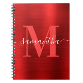 Signature Monogram Red Shimmer Foil Notizblock