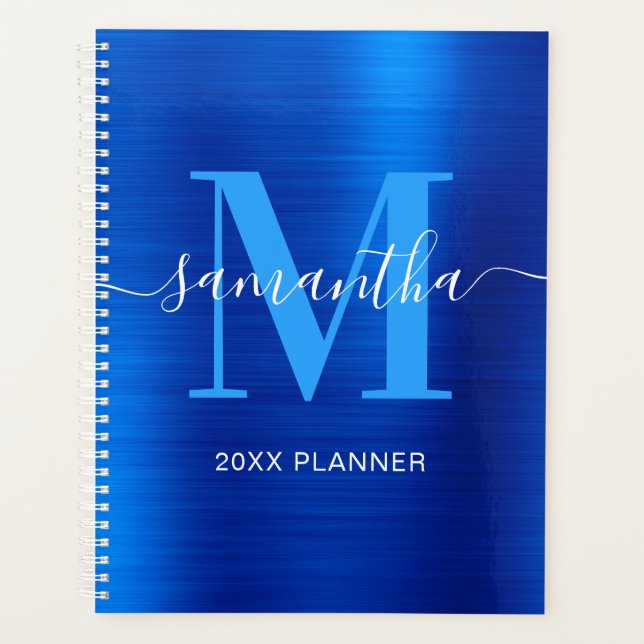 Signature Monogramme Bleu Royal Métallisé 2027 (Devant)